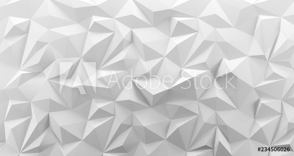 White low poly background texture. 3d rendering.